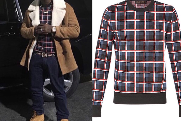 Men’s Fashion Flash: Gucci Mane’s Instagram Louis Vuitton Check Jacquard Sweater