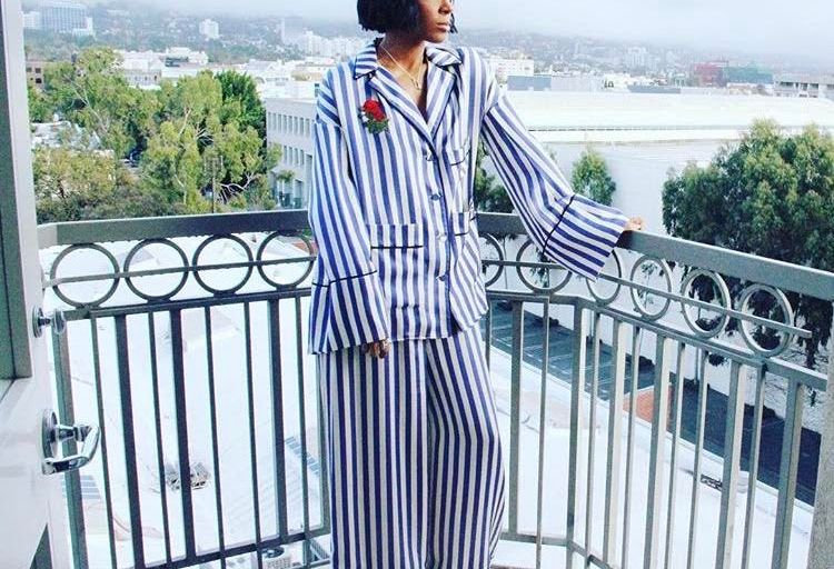 Hot or Hmm… Kelly Rowland’s Instagram Off White’s Resort 2017 Striped Pajama-Inspired Set