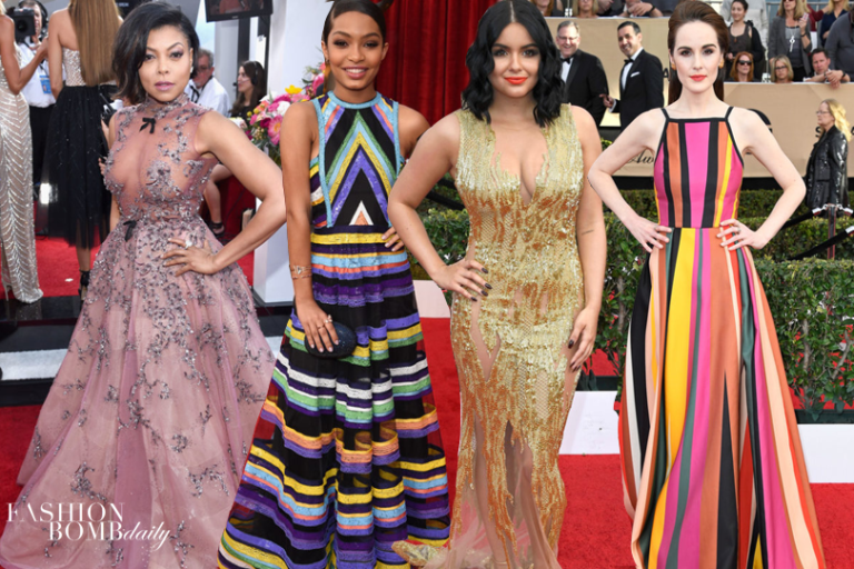 On the Scene: The 23rd Annual Screen Actors Guild Awards with Kerry Washington in Roberto Cavalli, Taraji P. Henson in Reem Acra, Tracee Ellis Ross in Ulyana Sergeenko, and More!