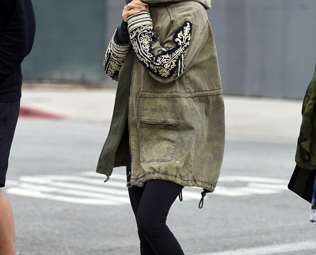 Splurge: Ashley Tisdale’s West Hollywood Free People Golden Quills Military Parka
