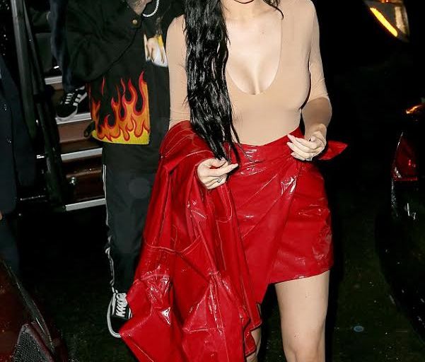 Splurge: Kylie Jenner’s New York Dinner Isabel Marant ‘Anders’ Knot Mini Skirt