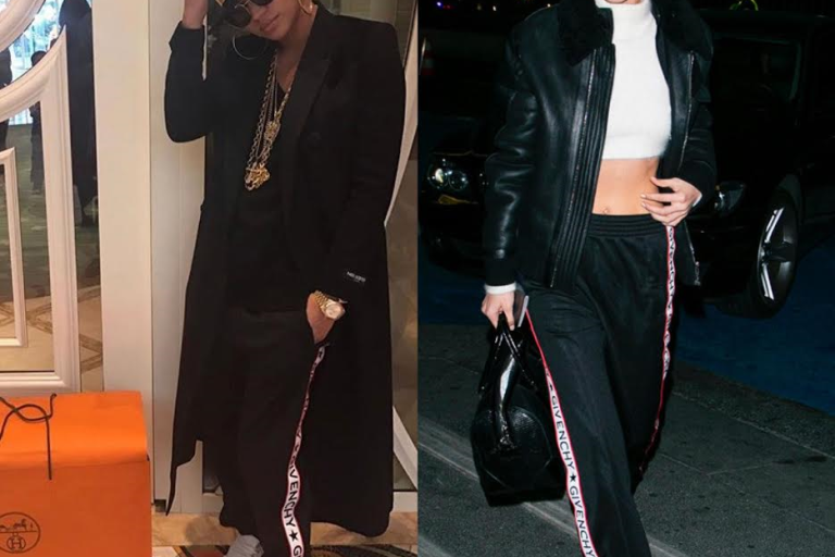 Who Wore it Better?  Cassie vs. Bella Hadid in Givenchy’s Logo Track Pants
