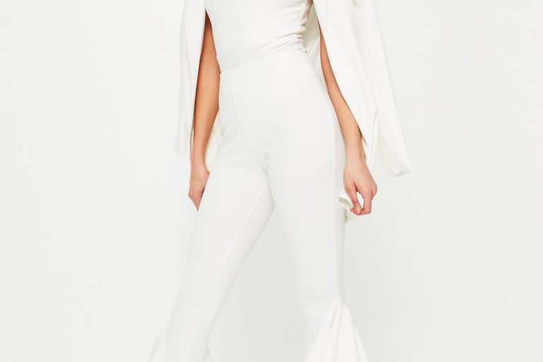 Bomb Product of the Day: Missguided’s $40 White Draped Frill Side Cigarette Pants