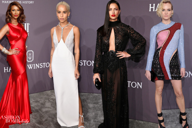On the Scene: The 19th Annual amfAR New York Gala with Iman in Zac Posen, Zoe Kravitz and Naomi Campbell in Atelier Versace, Laura Govan in Azzi & Osta, and More!