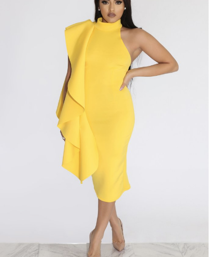 Bomb Product of the Day: Intertwine Collection’s Yellow Ruffle Statement Dress