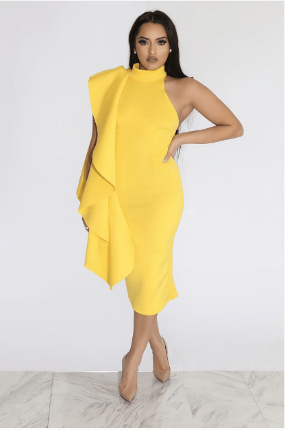 Bomb Product of the Day: Intertwine Collection’s Yellow Ruffle Statement Dress