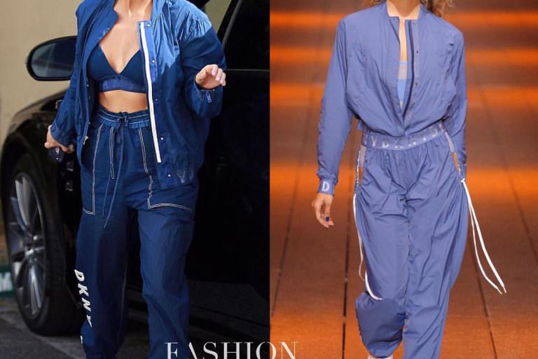 Hot! Or Hmm..? Kourtney Kardashian’s LA DKNY Spring 2017 Blue Track Suit