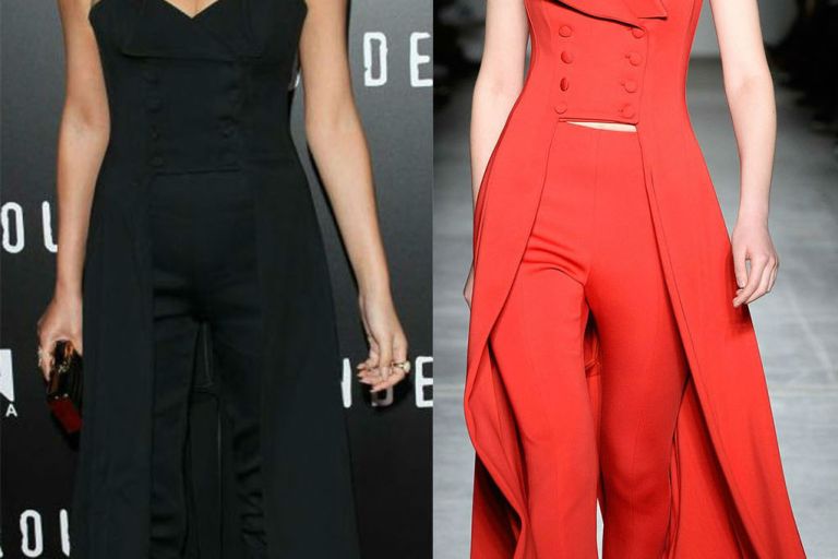 Hot! or Hmm… Chrissy Teigen’s <em>Underground</em> Season Two Westwood Premiere John Paul Ataker Fall 2016 Black Tuxedo-Inspired Bustier Top and Black High-Waist Trousers