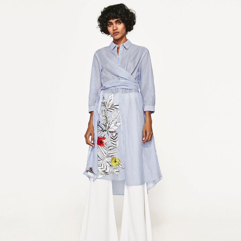 Bomb Product of the Day: Zara’s Striped Floral Embroidered Tunic