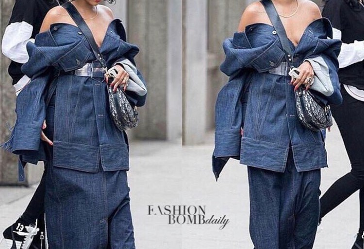 Hot! or Hmm…: Rhianna’s New York Matthew Adams Dolan Denim Oversized Jacket and Pants