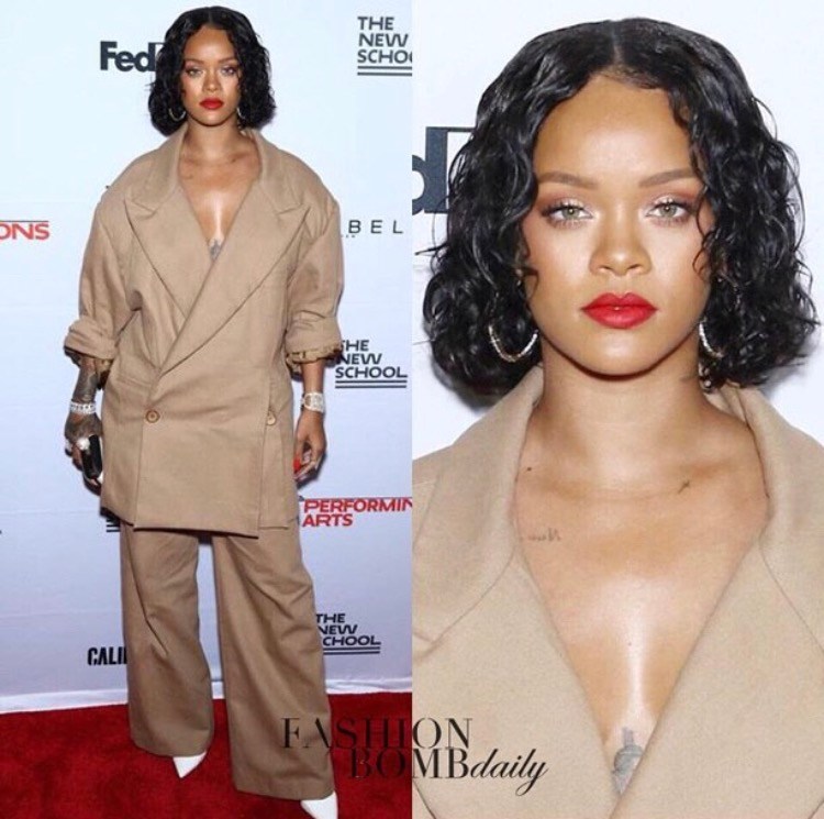 Hot! or Hmm…: Rihanna’s Parsons School of Design Benefit Custom Matthew Adams Dolan Pant Suit