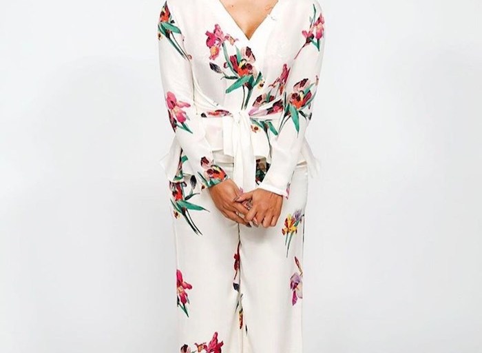 Splurge: Joseline Hernandez’s <em> The Real </em> Etro Iris Floral Tropical Print Wrap Blouse And Silk Wide Leg Pants