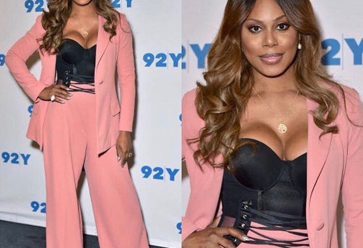 Hot! or Hmm…Lavern Cox’s OITNB Season 5 Screening Christian Siriano Salmon Pant Suit