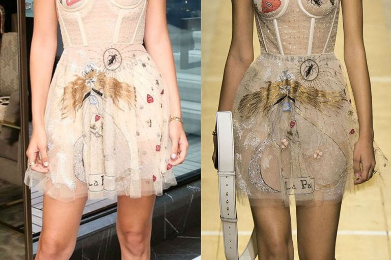 Hot! or Hmm… Bella Hadid’s Dior Diorshow Pump ‘N Volume Mascara Launch Party Dior Spring 2017 Colorful Embroidered Bustier Dress
