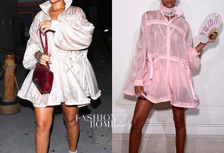 Splurge: Rihanna’s LA $2,600 Fenty x Puma Vanilla Ice Tiered Elastic Cuffs Long Sleeve Jacket