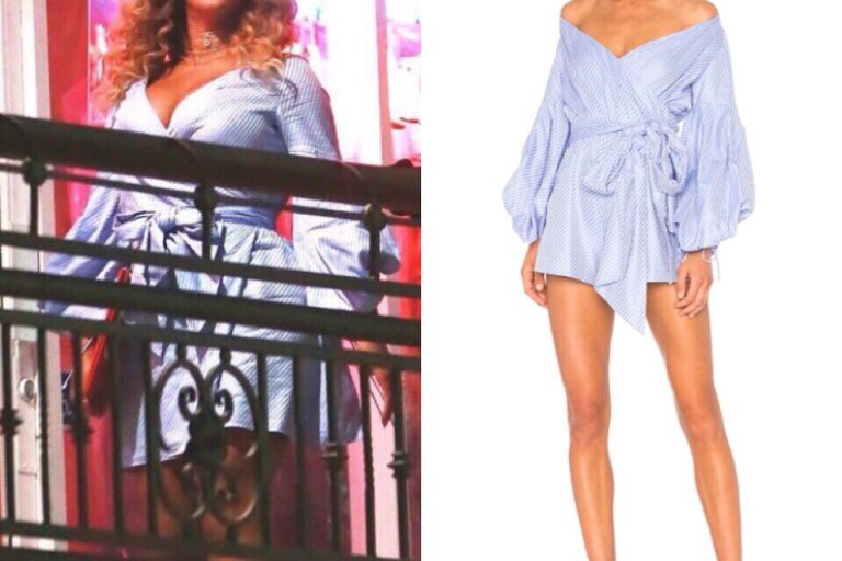 Look for Less: Beyonce’s West Hollywood Alexis Striped Tie Waist Cotton Dress