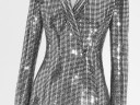 metallic blazer dress zara Zara Wrap Blazer Dress Bluish