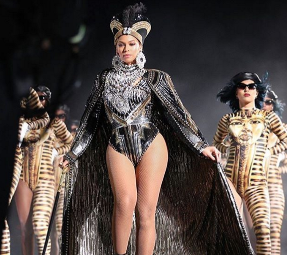 Beyonce’s Coachella / Beychella Back Up Dancers Wear Egyptian Royalty King Tut Body Suits from Black Milk Clothing