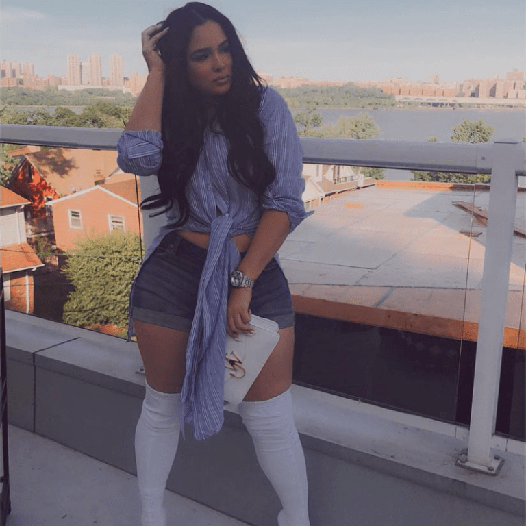 Emily B Masters High-Low Fashion in a Fashion Nova Top, H&M Shorts, Balenciaga Boots, and More!