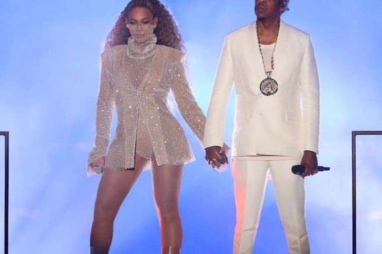 Beyonce Kicks off Her On The Run Tour Wearing Custom LaQuan Smith and Dapper Dan x Gucci + Shows Off Rumi and Sir Carter