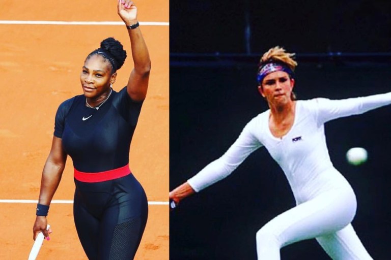 Serena Williams ‘s Black Catsuit Banned from the French Open (Anne White’s White Catsuit in 1985 Caused a Similar Stir)