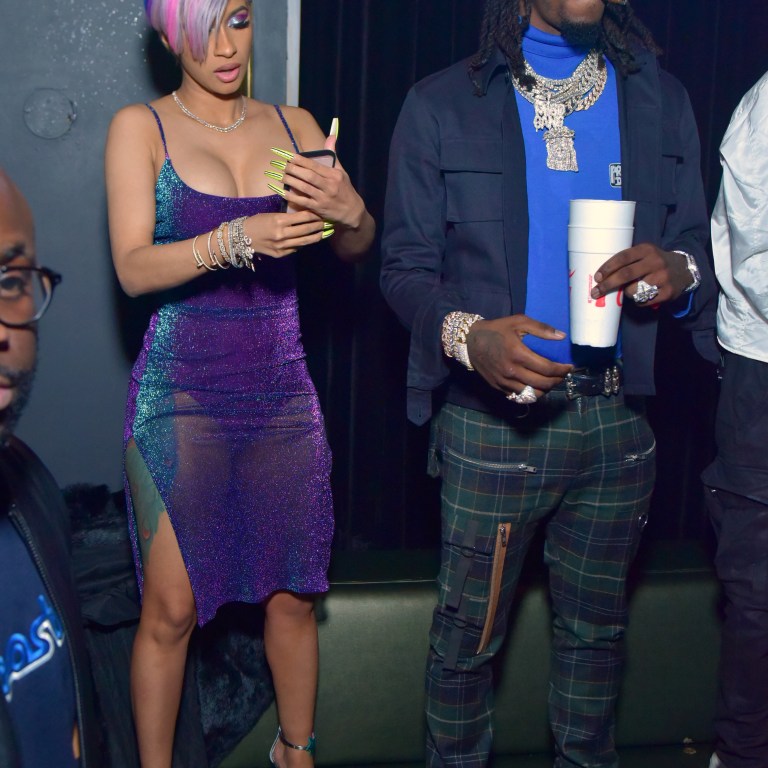 Cardi B Steps Out with Offset Wearing Fashion Nova’s Catherine Metallic Dress!
