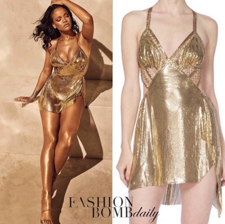 Rihanna Announces a New Drop of Fenty Beauty 'Body Lava' in a Gold Mesh  Dress by Morphew! - Fashion Bomb Daily