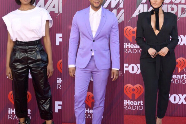 On The Scene At The iHeart Radio Music Awards Featuring John Legend in Paul Smith, Heidi Klum in Christian Siriano, Kat Graham in Alberta Ferretti, and more!