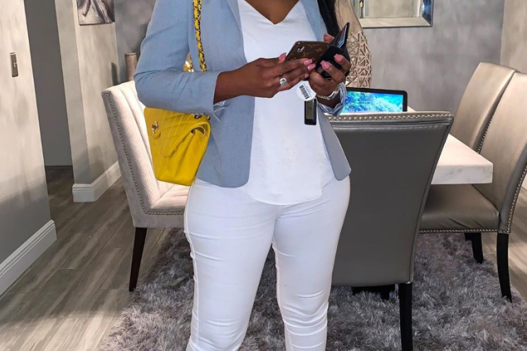 Get Juju’s Blue Blazer and White Fashion Nova Jeans!