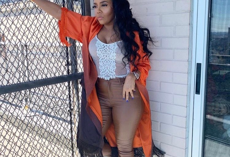 Angela Simmons Looks Stunning in this Chic Orange Kimono from Fashion Nova