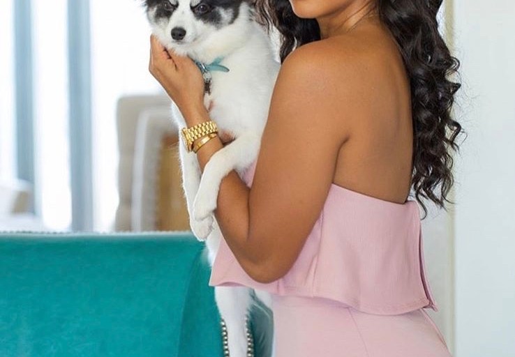 Apryl Jones is a Cozy Cutie in her Fashion Nova- Off the Shoulder, Pink Ruffled Jumpsuit