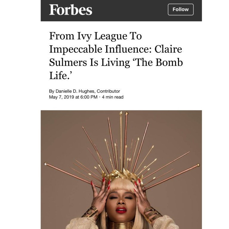 Fashion Bomb Daily’s Claire Sulmers in Forbes Magazine