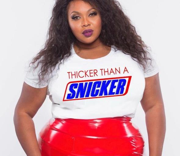 Bomb Product of the Day: Thicker than a Snicker, Thickiana Tees and more Plus Size Swag at Fashion Bomb Daily Shop!