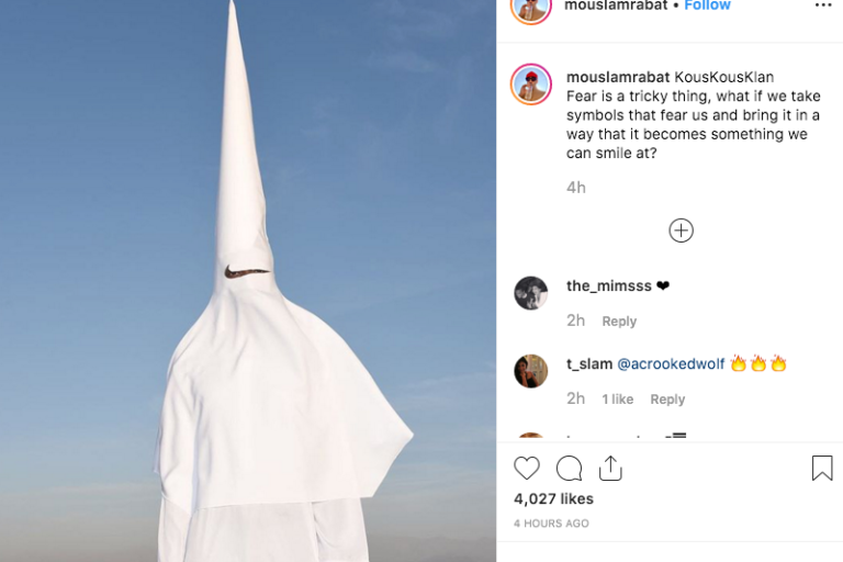 Vogue Italia Posts (Then Deletes) Image of Black Man Wearing Ku Klux Klan Hood, Conceived by Artist Mous Lamrabat
