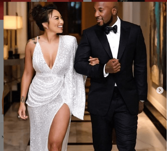 Splurge: Jeannie Mai’s Young Jeezy Sno Ball Michael Costello White One Shoulder Gown