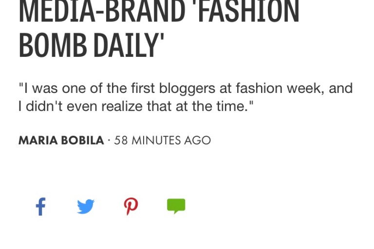 PRESS: Fashionista.com on How Claire Sulmers Launched Her Blog Turned Media Brand Fashion Bomb Daily