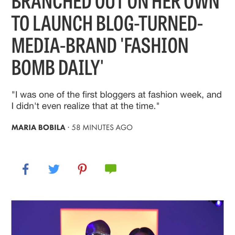 PRESS: Fashionista.com on How Claire Sulmers Launched Her Blog Turned Media Brand Fashion Bomb Daily