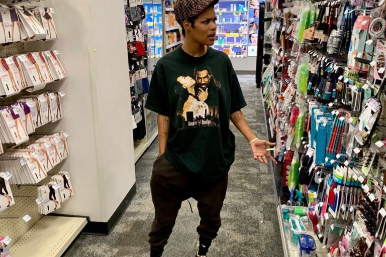 Teyana Taylor Shows Off Her Cozy Street Style in Fashion Bomb Daily Shop’s “Vampire in Brooklyn” Tee