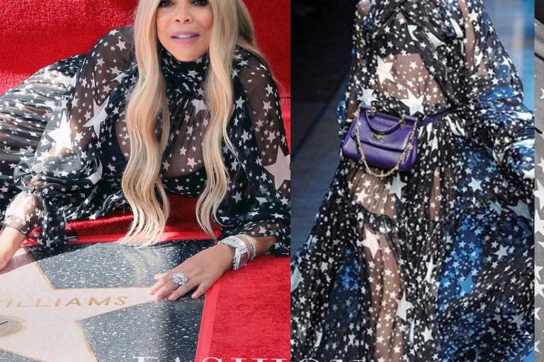 How You Doin? Wendy Williams Gets Her Star on the Hollywood Walk of Fame in Dolce & Gabbana Fall 2012 Star Printed Dress