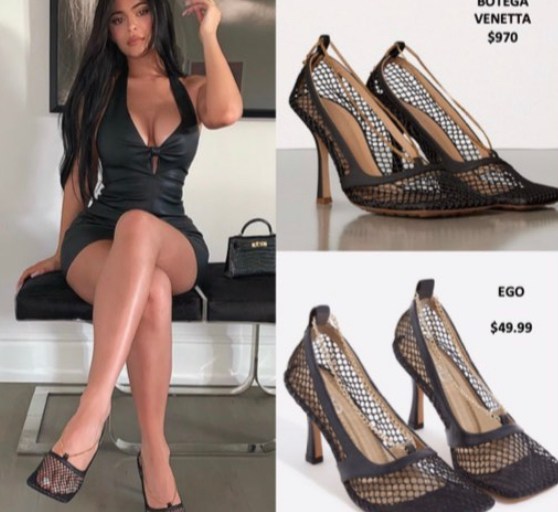 Look for Less Get Kylie Jenner’s $970 Bottega Veneta Mesh Pumps for $50 at Ego Official