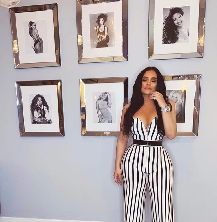 Emily B. Looks Like a Star in Black and White Stripes: Jumpsuit by Fashion Nova