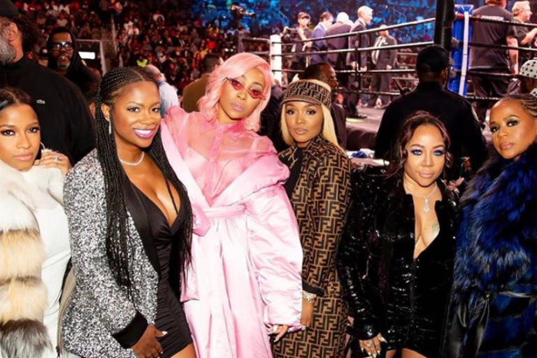 Atlanta #FightNight Davis vs. Gamboa Fashion: Tammy Rivera in a White Lace Nadine Merabi Jumpsuit, Monica in a Pink Balenciaga Coat, Floyd Mayweather in a $17,000 Balmain Broken Mirror Jacket, and More!