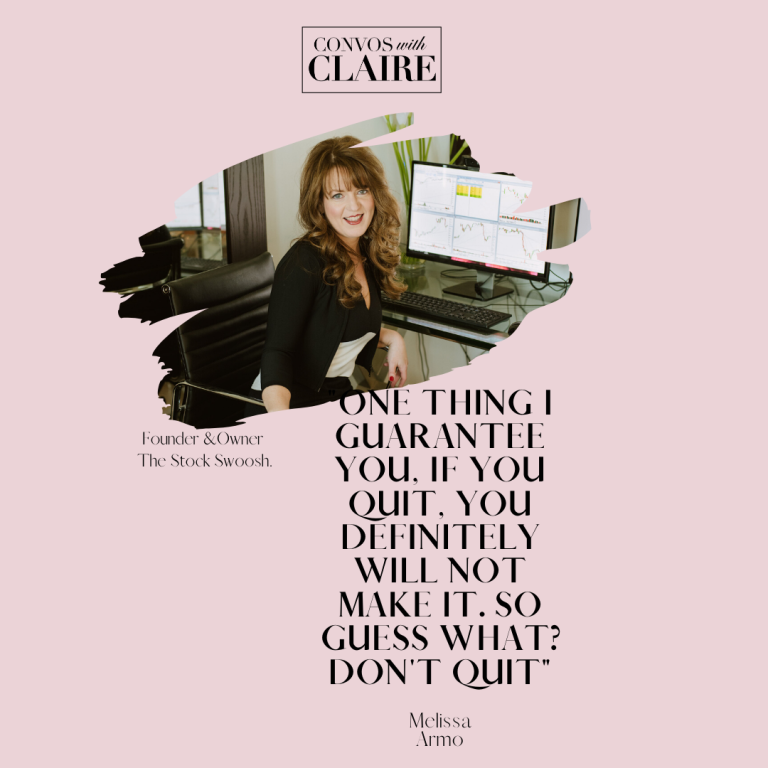 Convos with Claire Podcast Episode 2 with Melissa Armo, CEO of The Stock Swoosh: Finance Tips for Trying Times