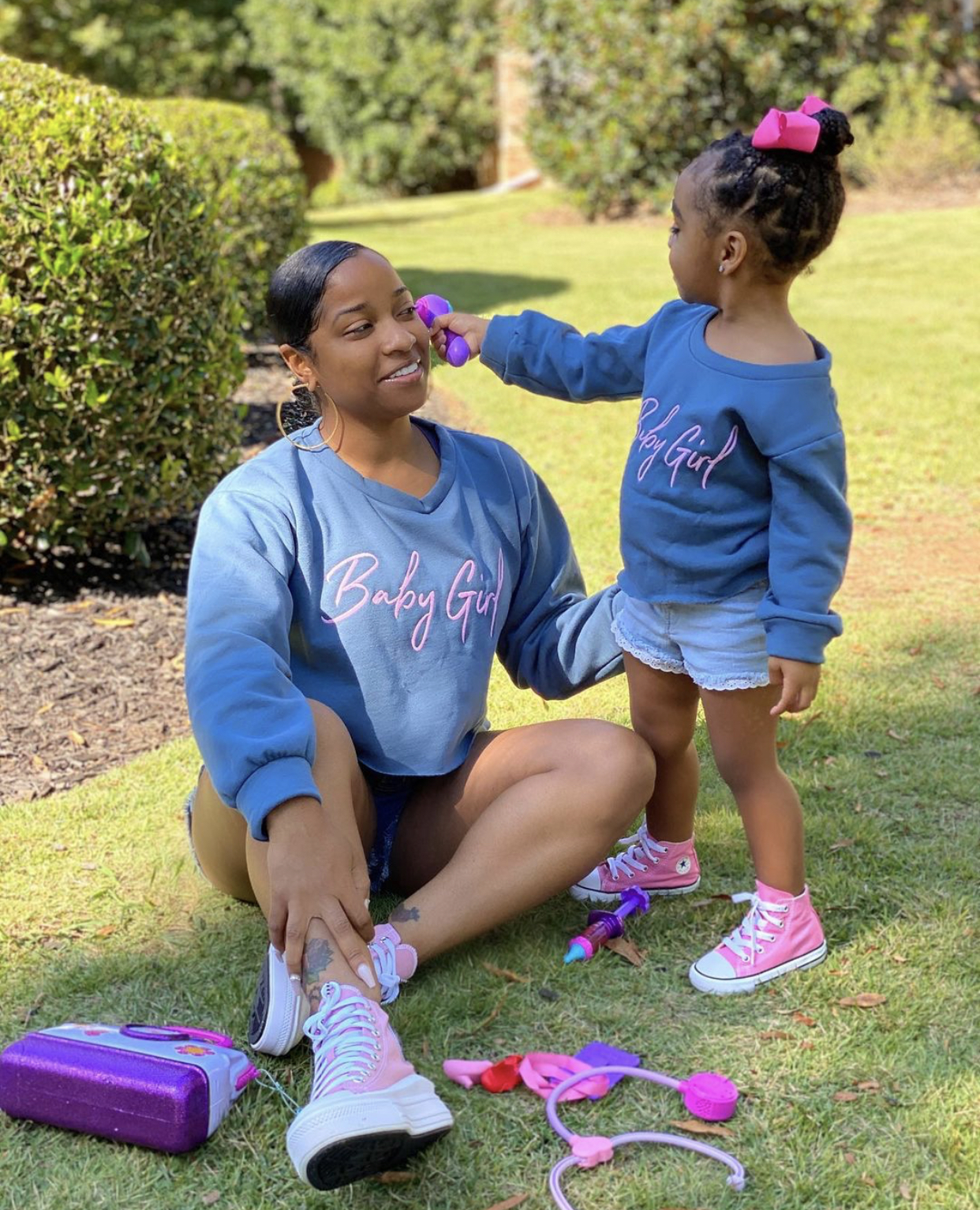 Mommy-and-Me Style With Toya Johnson and Reign Beaux in Matching ...