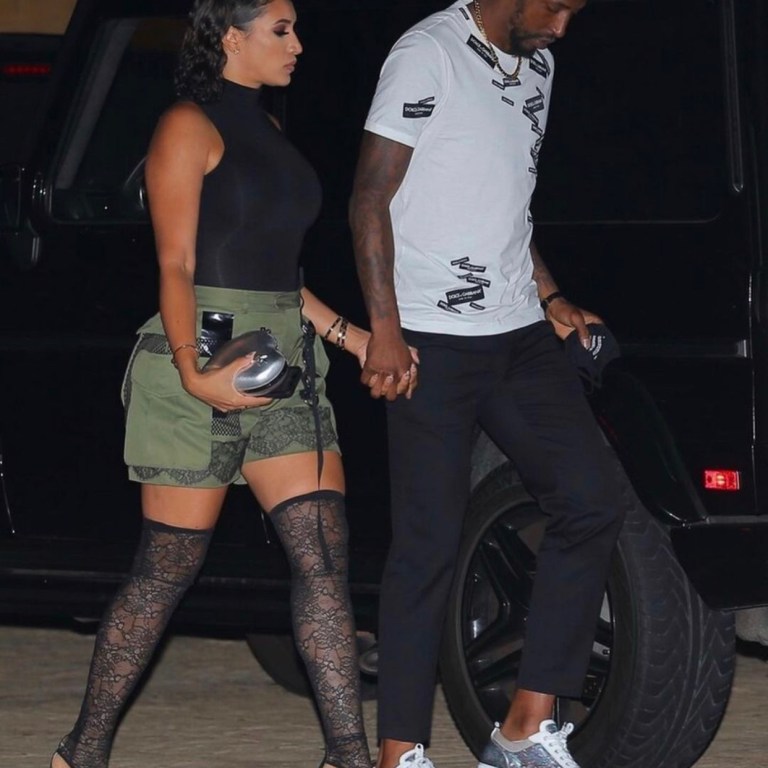 You Ask, We Answer! McKenzie Caldwell-Pope Spotted With Husband Kentavious Caldwell-Pope in Gianvito Rossi ‘Isabella’ Lace Over-the-Knee Sandals for Lakers Championship Celebration