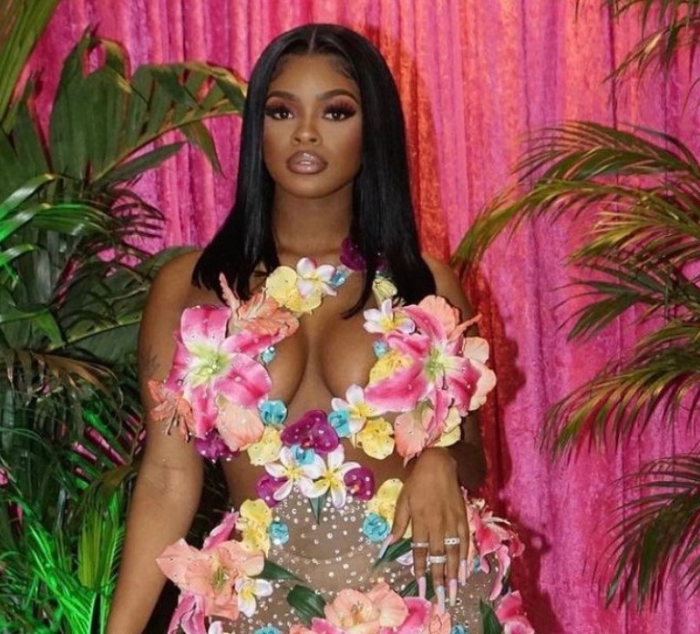 City Girl JT Celebrated Her Birthday in L.O.C.A. Floral Dress and Giuseppe Zanotti ‘Catia’ Heeled Sandals