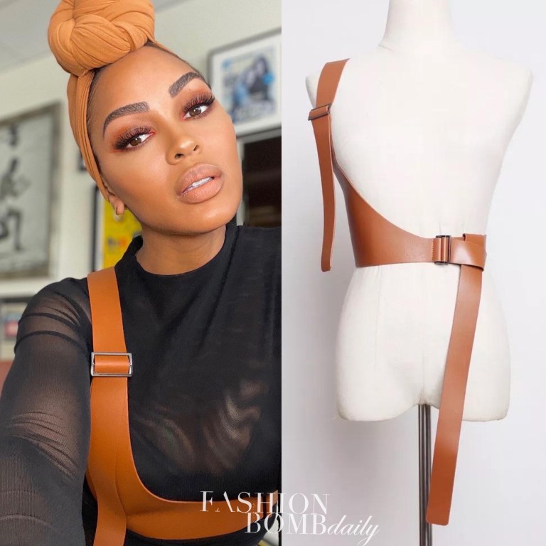 Meagan Good’s Instagram PatchWerk Vegan Leather Brown Harness Belt