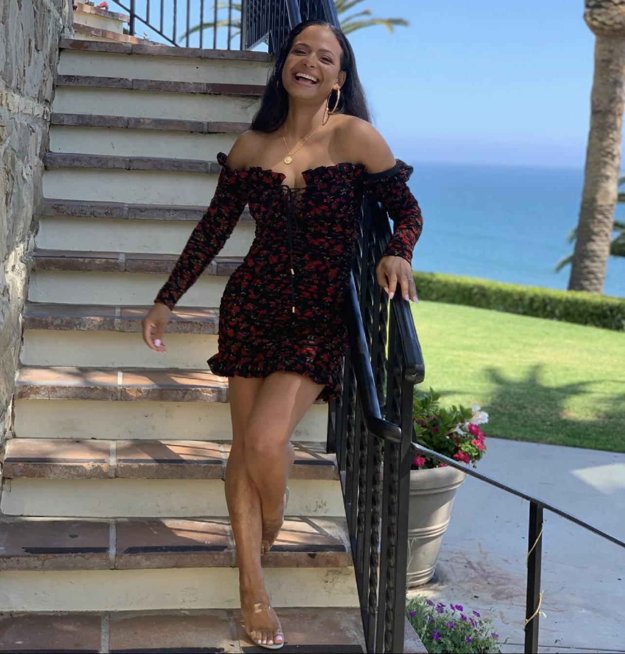 Fashion nova black floral dress best sale