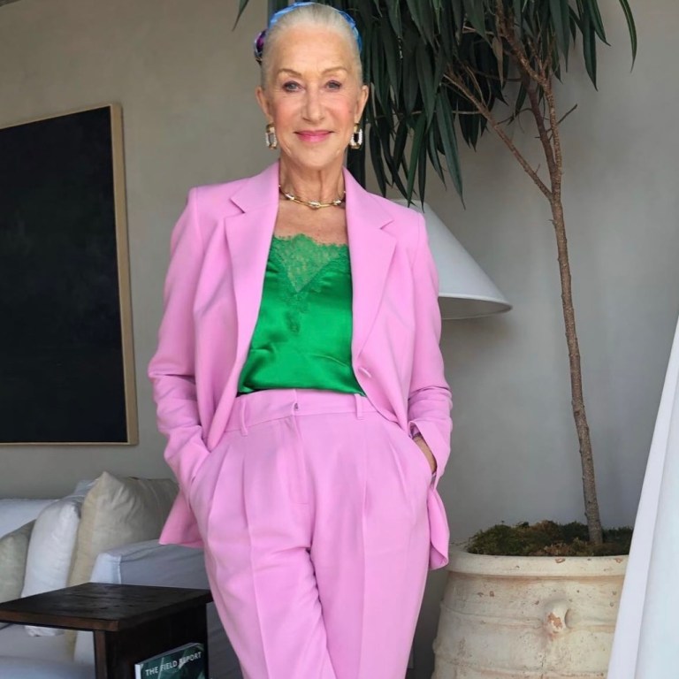 Helen Mirren Stuns in Lafayette 148 New York Pink Suit and Cami NYC Green Lace Trim Camisole for ‘Fast & Furious 9’ Press Day
