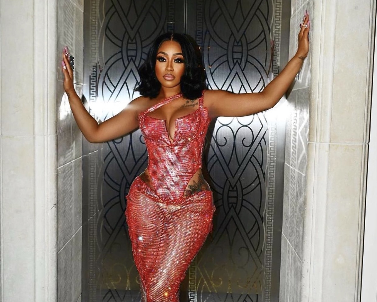yung miami dress diddy party Yung Miami Wore a Silver Rick Owens, Sparkly Joy Cioci and an Green Valdrin Sahiti Dress for Diddy's NYE Yacht Party